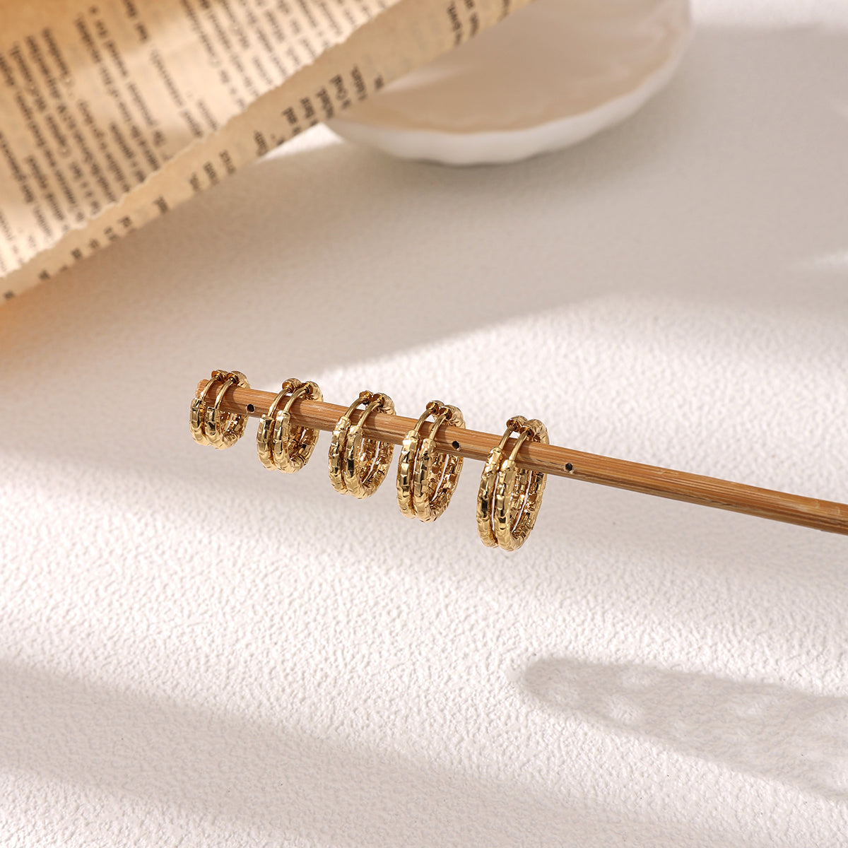 Geometric Earrings For Women Featuring Electroplated 304 Stainless Steel With 18K Real Gold Plated PVD Coating