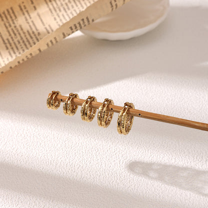 Geometric Earrings For Women Featuring Electroplated 304 Stainless Steel With 18K Real Gold Plated PVD Coating