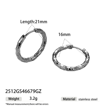 Geometric Earrings For Women Featuring Electroplated 304 Stainless Steel With 18K Real Gold Plated PVD Coating