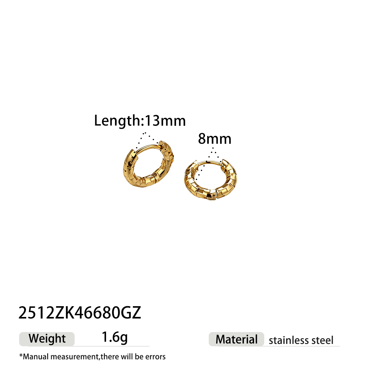 Geometric Earrings For Women Featuring Electroplated 304 Stainless Steel With 18K Real Gold Plated PVD Coating