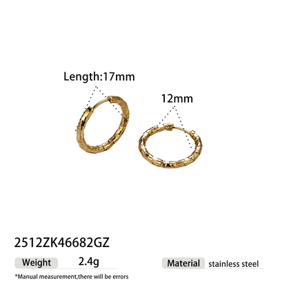 Geometric Earrings For Women Featuring Electroplated 304 Stainless Steel With 18K Real Gold Plated PVD Coating