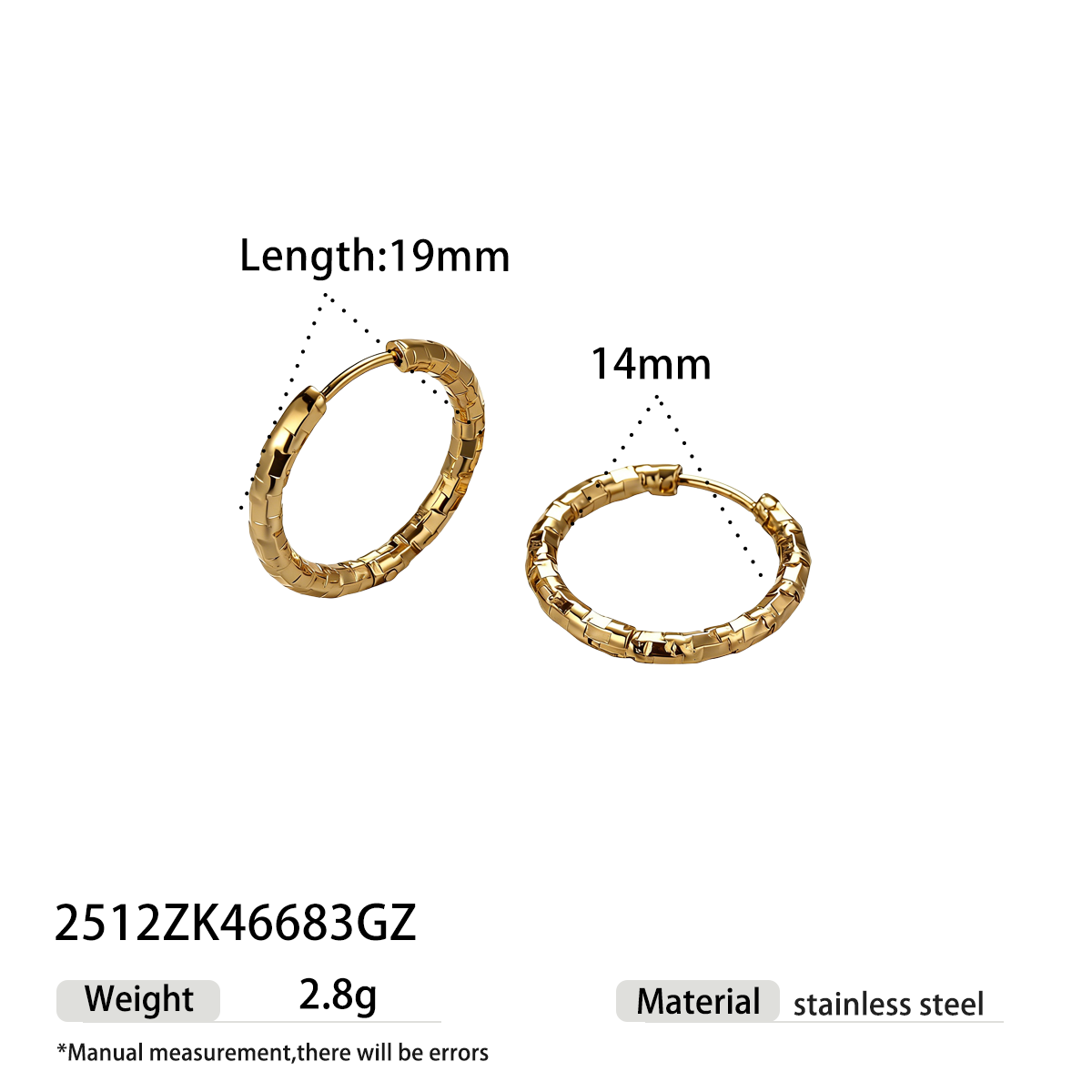 Geometric Earrings For Women Featuring Electroplated 304 Stainless Steel With 18K Real Gold Plated PVD Coating