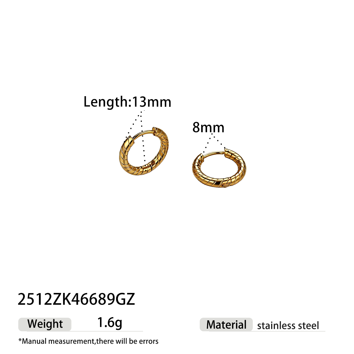 Geometric Earrings For Women Featuring Electroplated 304 Stainless Steel With PVD Coated 18K Real Gold Plating
