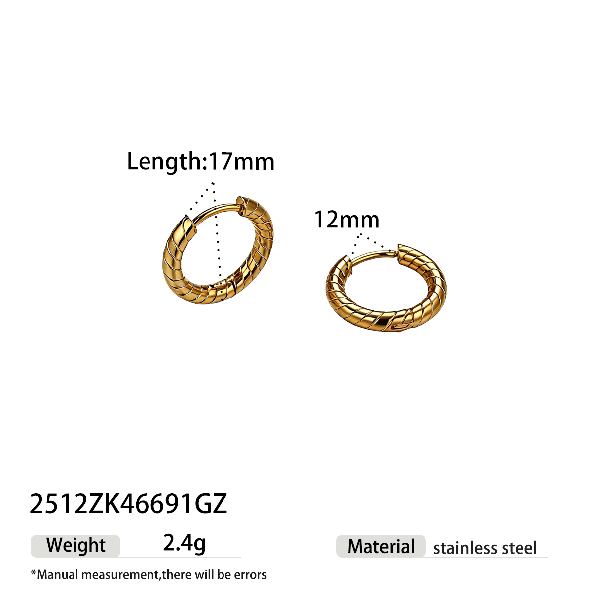 Geometric Earrings For Women Featuring Electroplated 304 Stainless Steel With PVD Coated 18K Real Gold Plating