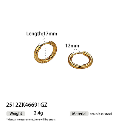Geometric Earrings For Women Featuring Electroplated 304 Stainless Steel With PVD Coated 18K Real Gold Plating