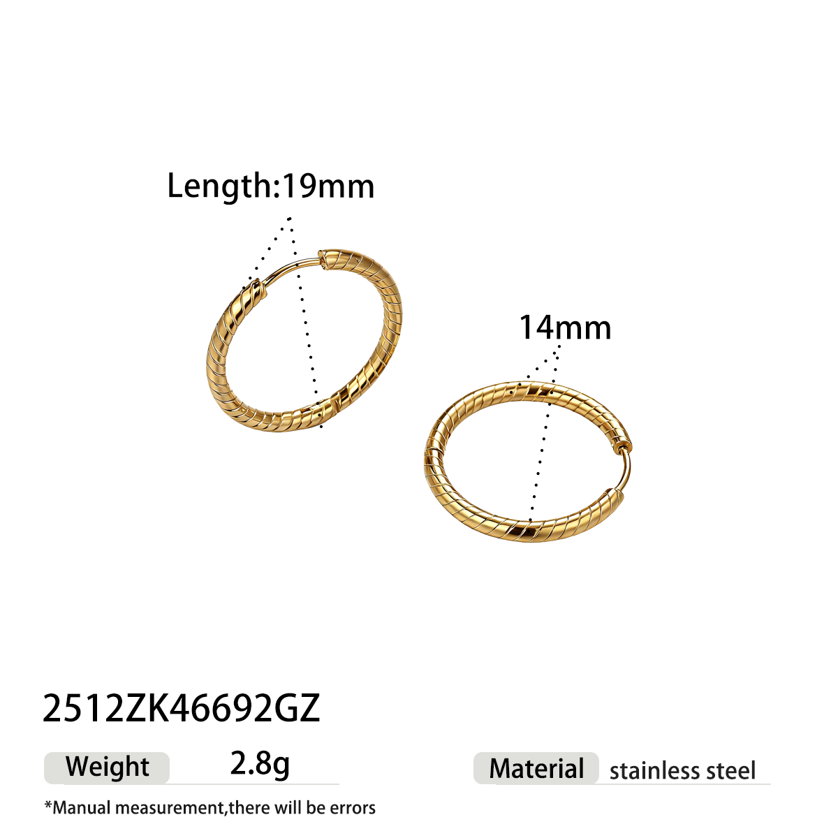 Geometric Earrings For Women Featuring Electroplated 304 Stainless Steel With PVD Coated 18K Real Gold Plating