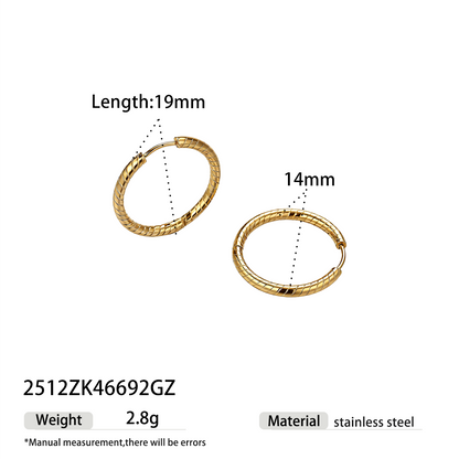Geometric Earrings For Women Featuring Electroplated 304 Stainless Steel With PVD Coated 18K Real Gold Plating