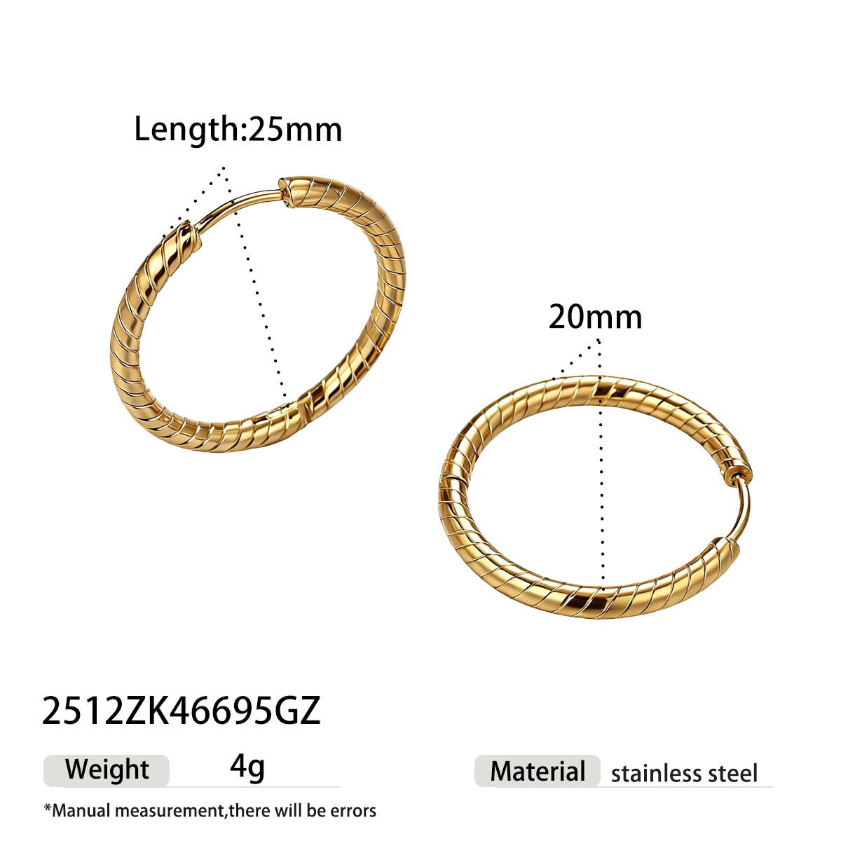 Geometric Earrings For Women Featuring Electroplated 304 Stainless Steel With PVD Coated 18K Real Gold Plating