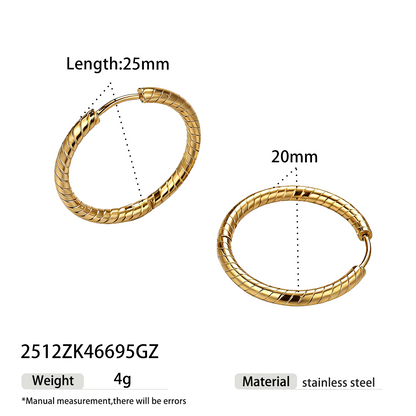 Geometric Earrings For Women Featuring Electroplated 304 Stainless Steel With PVD Coated 18K Real Gold Plating