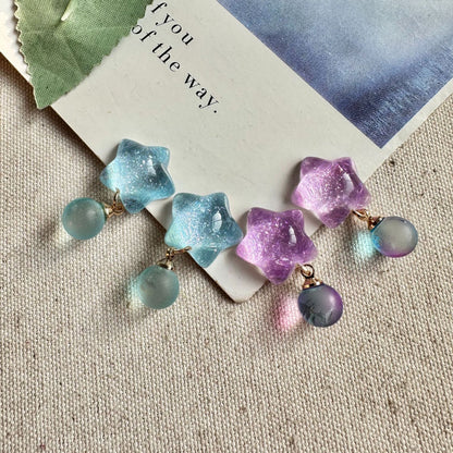 Cute Star Earrings For Women In Alloy Featuring A Charming Design Available In Colour