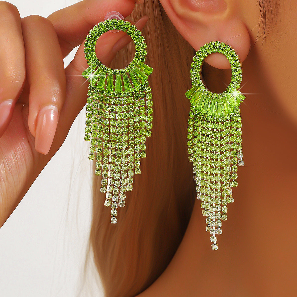 Circle Earrings For Women Featuring Rhinestones In Elegant Colour