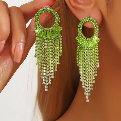 Circle Earrings For Women Featuring Rhinestones In Elegant Colour