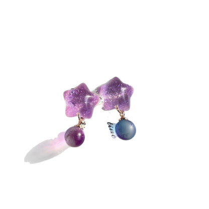 Cute Star Earrings For Women In Alloy Featuring A Charming Design Available In Colour