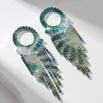 Circle Earrings For Women Featuring Rhinestones In Elegant Colour