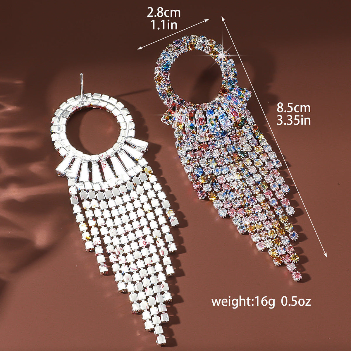 Circle Earrings For Women Featuring Rhinestones In Elegant Colour