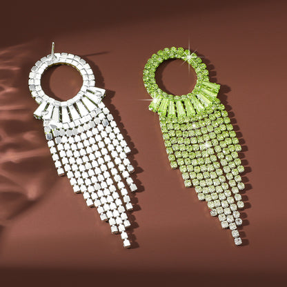 Circle Earrings For Women Featuring Rhinestones In Elegant Colour