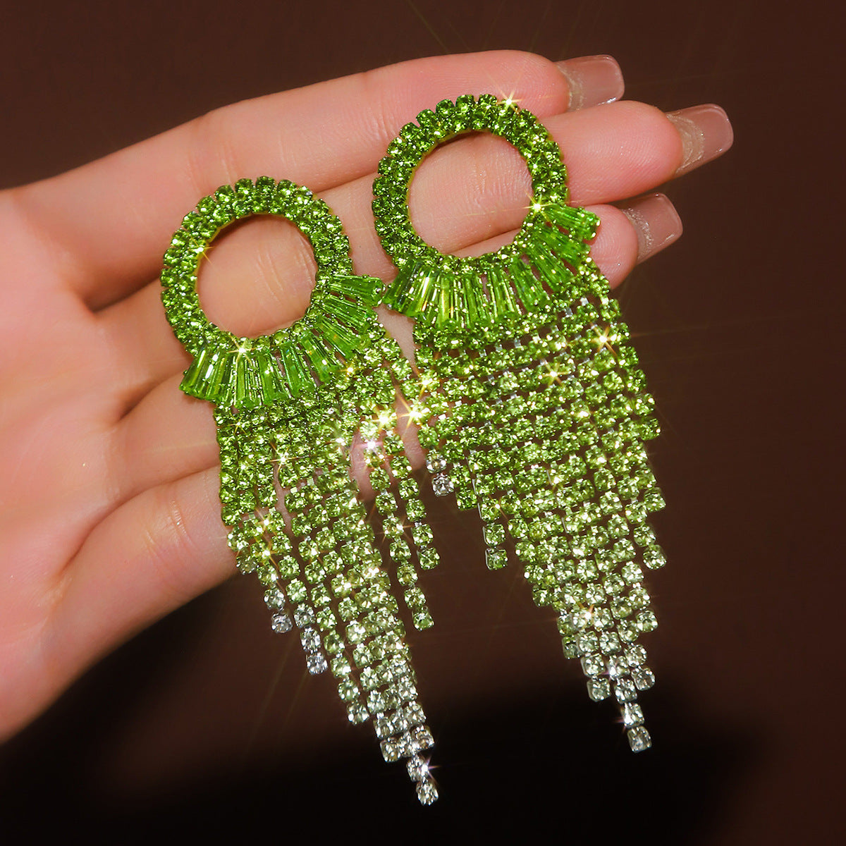 Circle Earrings For Women Featuring Rhinestones In Elegant Colour