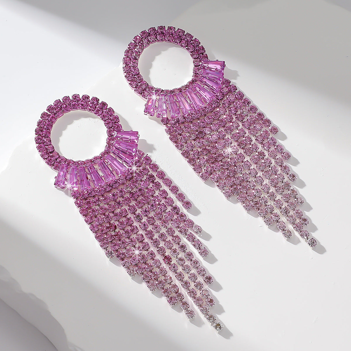 Circle Earrings For Women Featuring Rhinestones In Elegant Colour