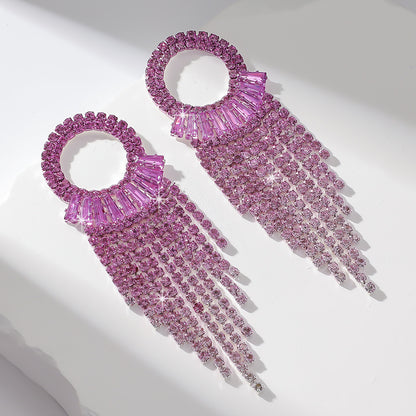 Circle Earrings For Women Featuring Rhinestones In Elegant Colour