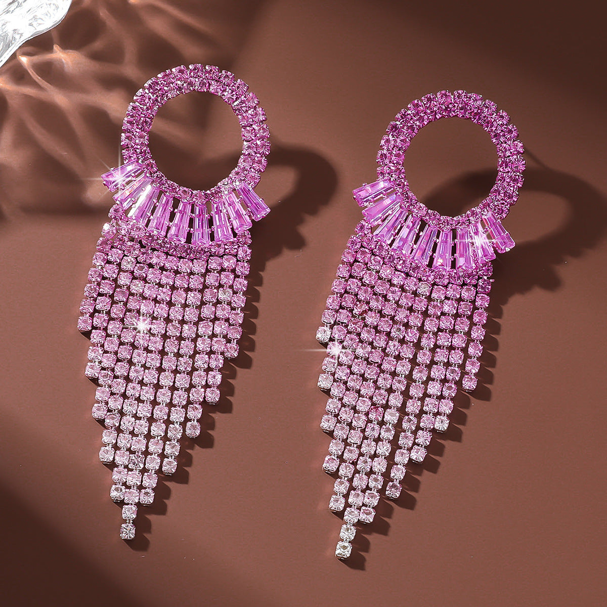 Circle Earrings For Women Featuring Rhinestones In Elegant Colour