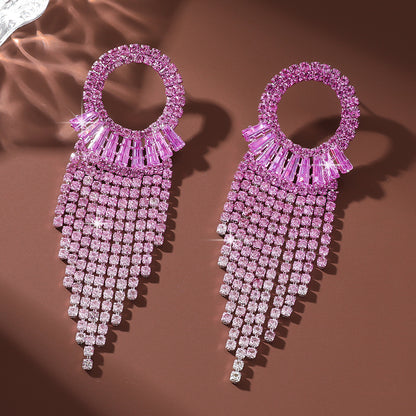 Circle Earrings For Women Featuring Rhinestones In Elegant Colour
