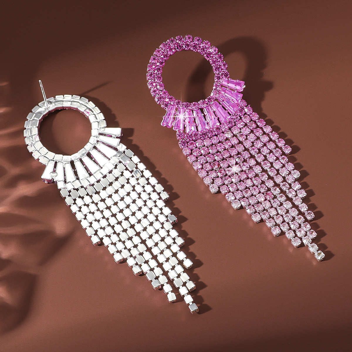 Circle Earrings For Women Featuring Rhinestones In Elegant Colour