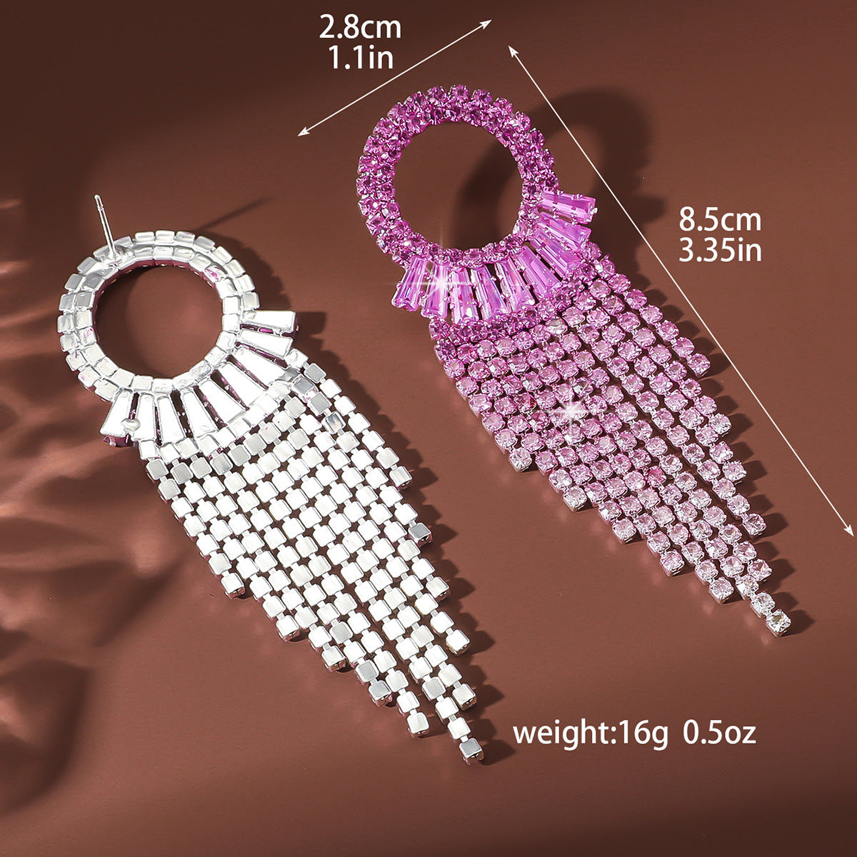 Circle Earrings For Women Featuring Rhinestones In Elegant Colour