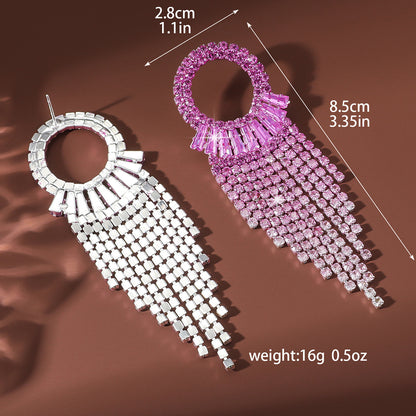 Circle Earrings For Women Featuring Rhinestones In Elegant Colour