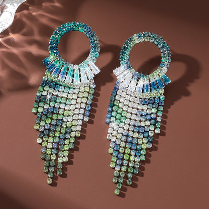 Circle Earrings For Women Featuring Rhinestones In Elegant Colour