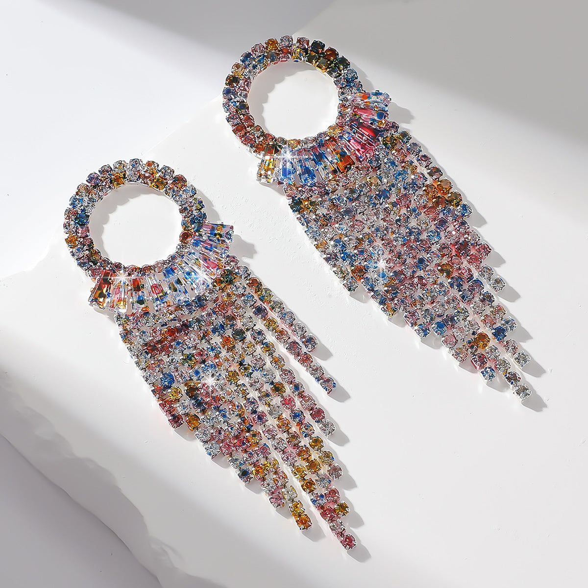 Circle Earrings For Women Featuring Rhinestones In Elegant Colour