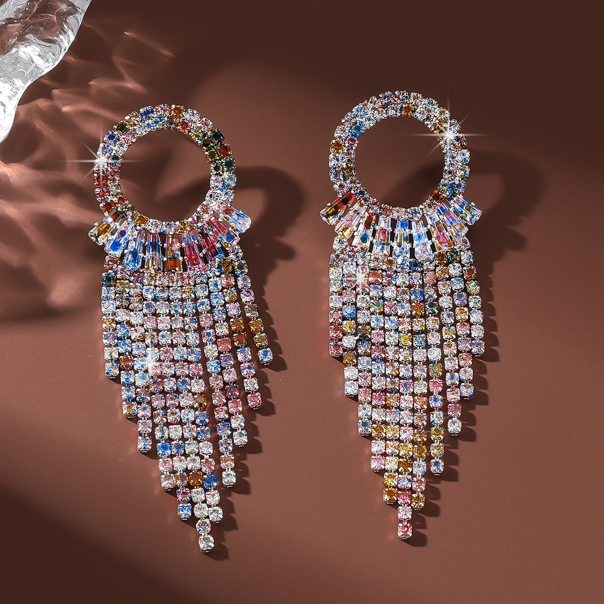 Circle Earrings For Women Featuring Rhinestones In Elegant Colour