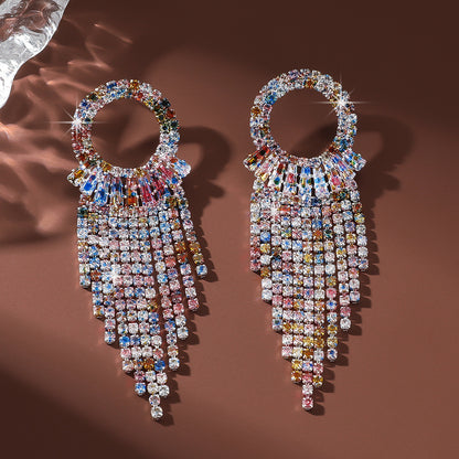 Circle Earrings For Women Featuring Rhinestones In Elegant Colour
