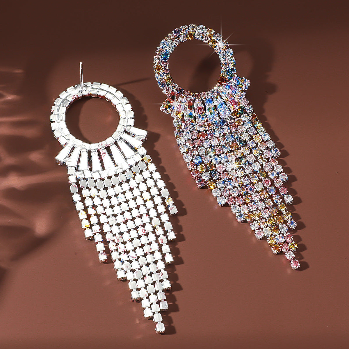 Circle Earrings For Women Featuring Rhinestones In Elegant Colour