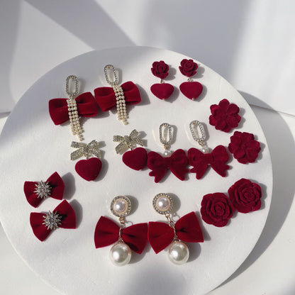 New Year Bow Tie Stud Earrings For Stylish Celebrations