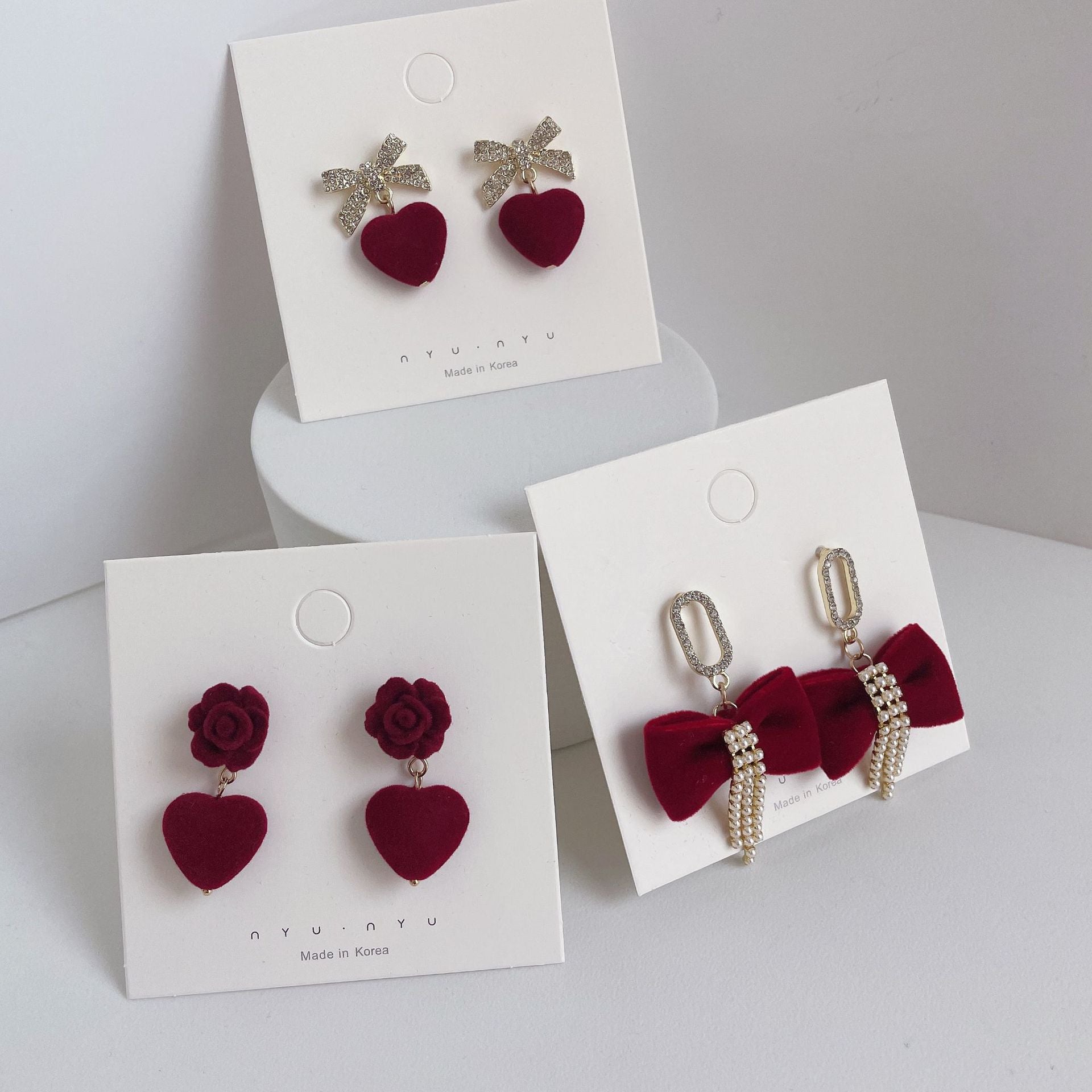 New Year Bow Tie Stud Earrings For Stylish Celebrations