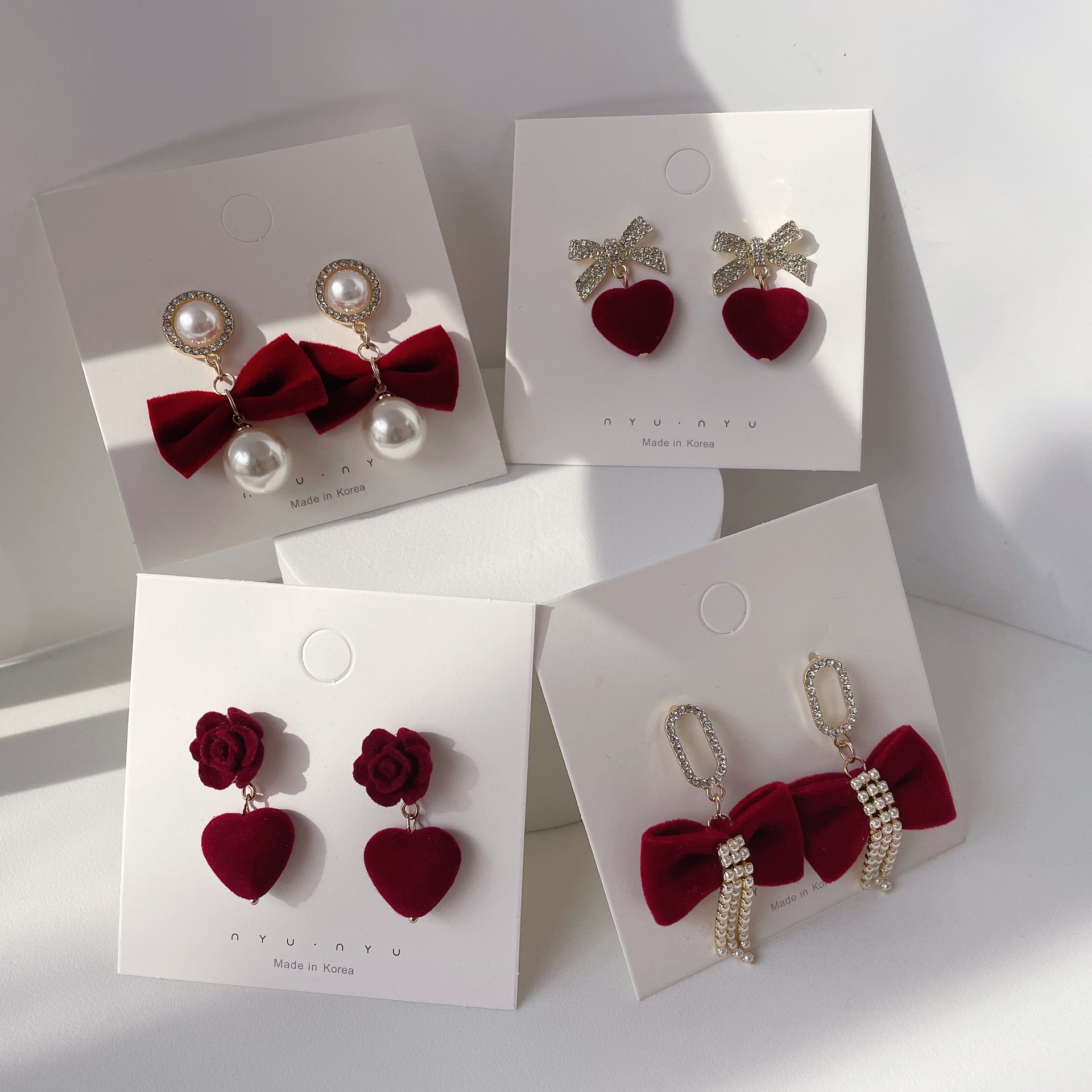 New Year Bow Tie Stud Earrings For Stylish Celebrations