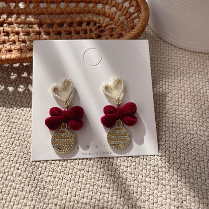 Bow Tie Stud Earrings For Women In Red, Stylish And Elegant Accessory