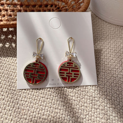 Bow Tie Stud Earrings For Women In Red, Stylish And Elegant Accessory