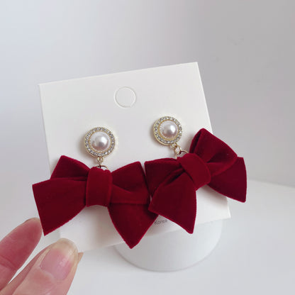 New Year Bow Tie Stud Earrings For Stylish Celebrations
