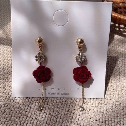 Bow Tie Stud Earrings For Women In Red, Stylish And Elegant Accessory