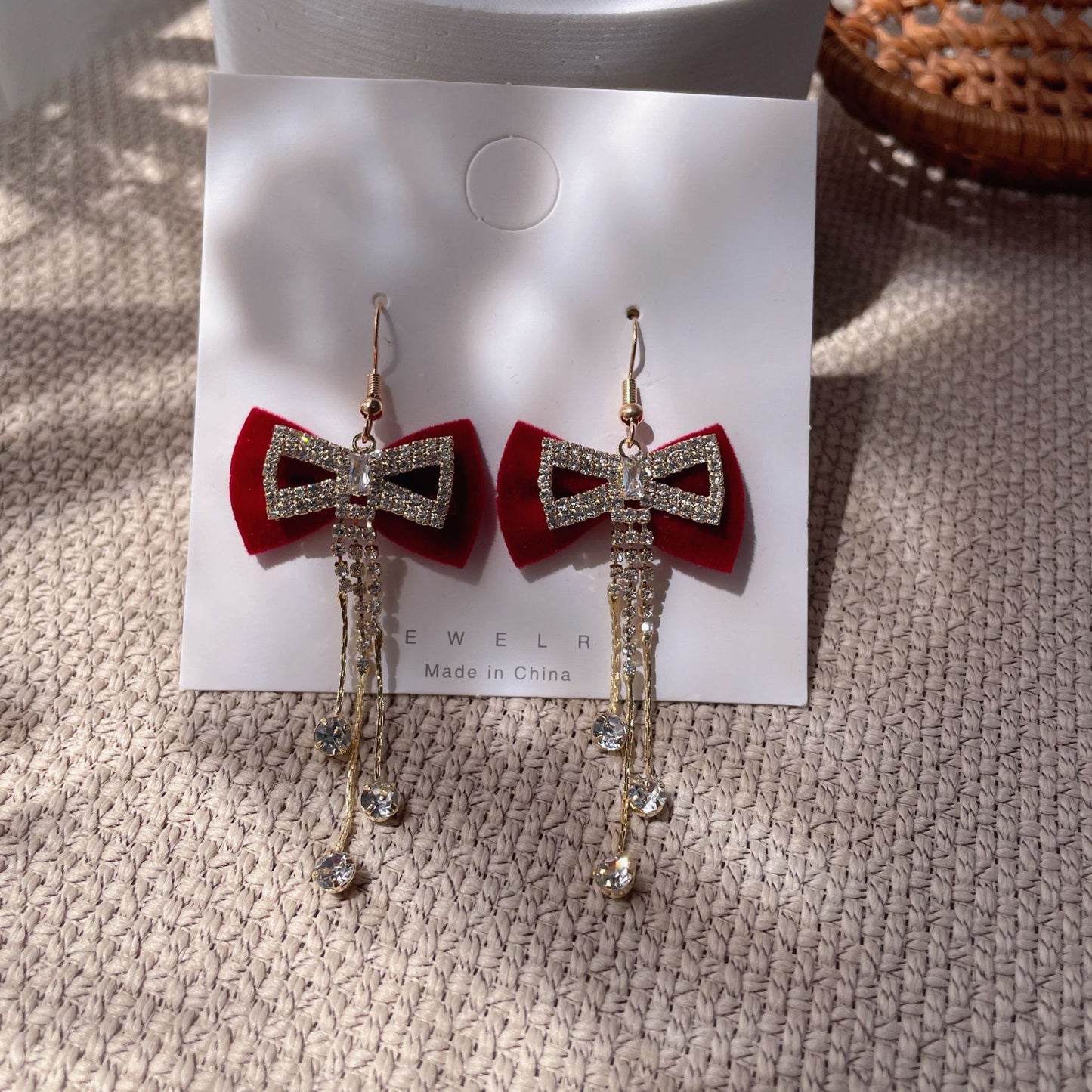 Bow Tie Stud Earrings For Women In Red, Stylish And Elegant Accessory