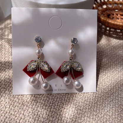 Bow Tie Stud Earrings For Women In Red, Stylish And Elegant Accessory