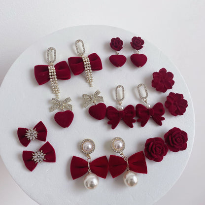 New Year Bow Tie Stud Earrings For Stylish Celebrations