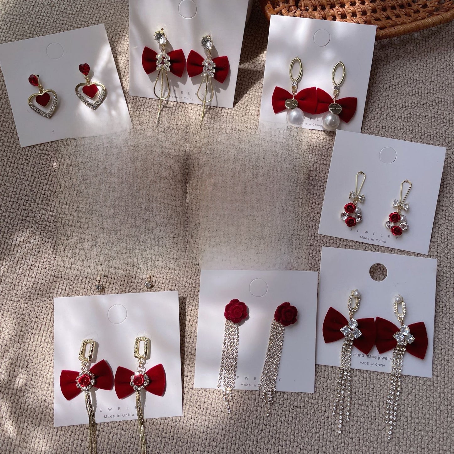 Bow Tie Stud Earrings For Women In Red, Stylish And Elegant Accessory