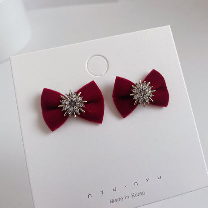 New Year Bow Tie Stud Earrings For Stylish Celebrations