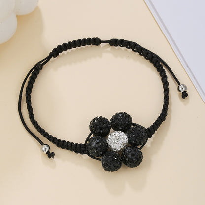 Simple Style Flowers Bracelet For Women Featuring Soft Clay Material And Weave Craft With Stretch Adjustable Closure