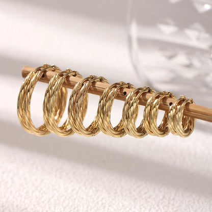 Geometric Earrings For Women Featuring Electroplated 304 Stainless Steel With 18K Real Gold Plated PVD Coating