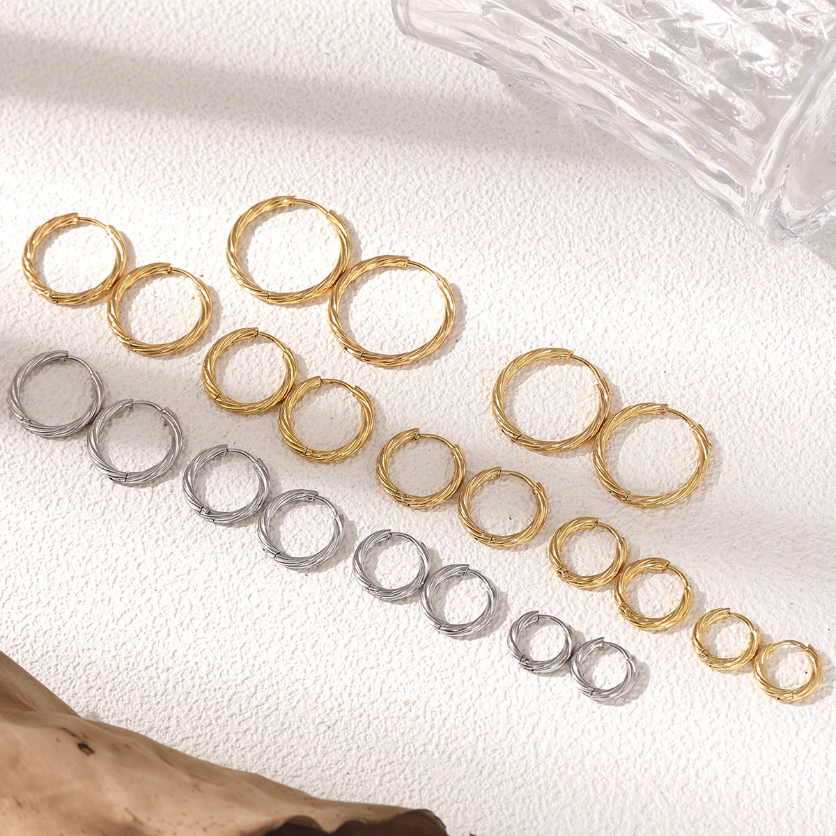 Geometric Earrings For Women Featuring Electroplated 304 Stainless Steel With 18K Real Gold Plated PVD Coating