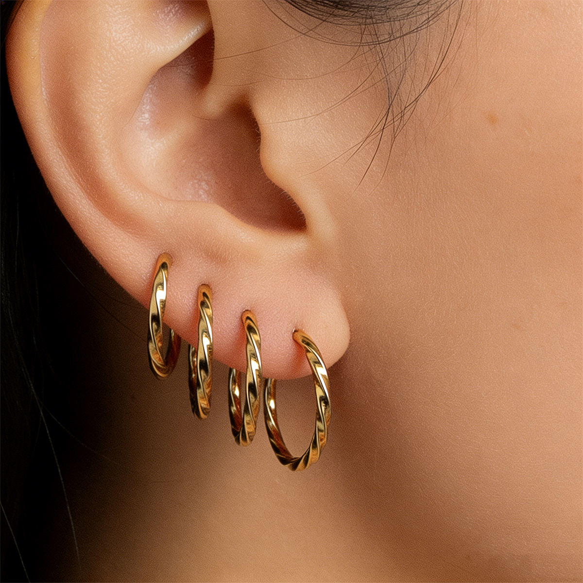 Geometric Earrings For Women Featuring Electroplated 304 Stainless Steel With 18K Real Gold Plated PVD Coating
