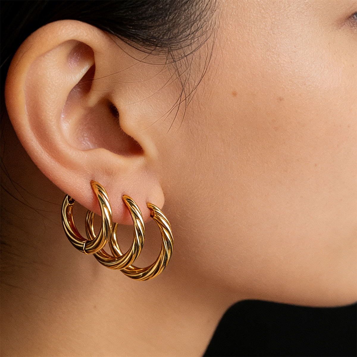 Geometric Earrings For Women Featuring Electroplated 304 Stainless Steel With 18K Real Gold Plated PVD Coating